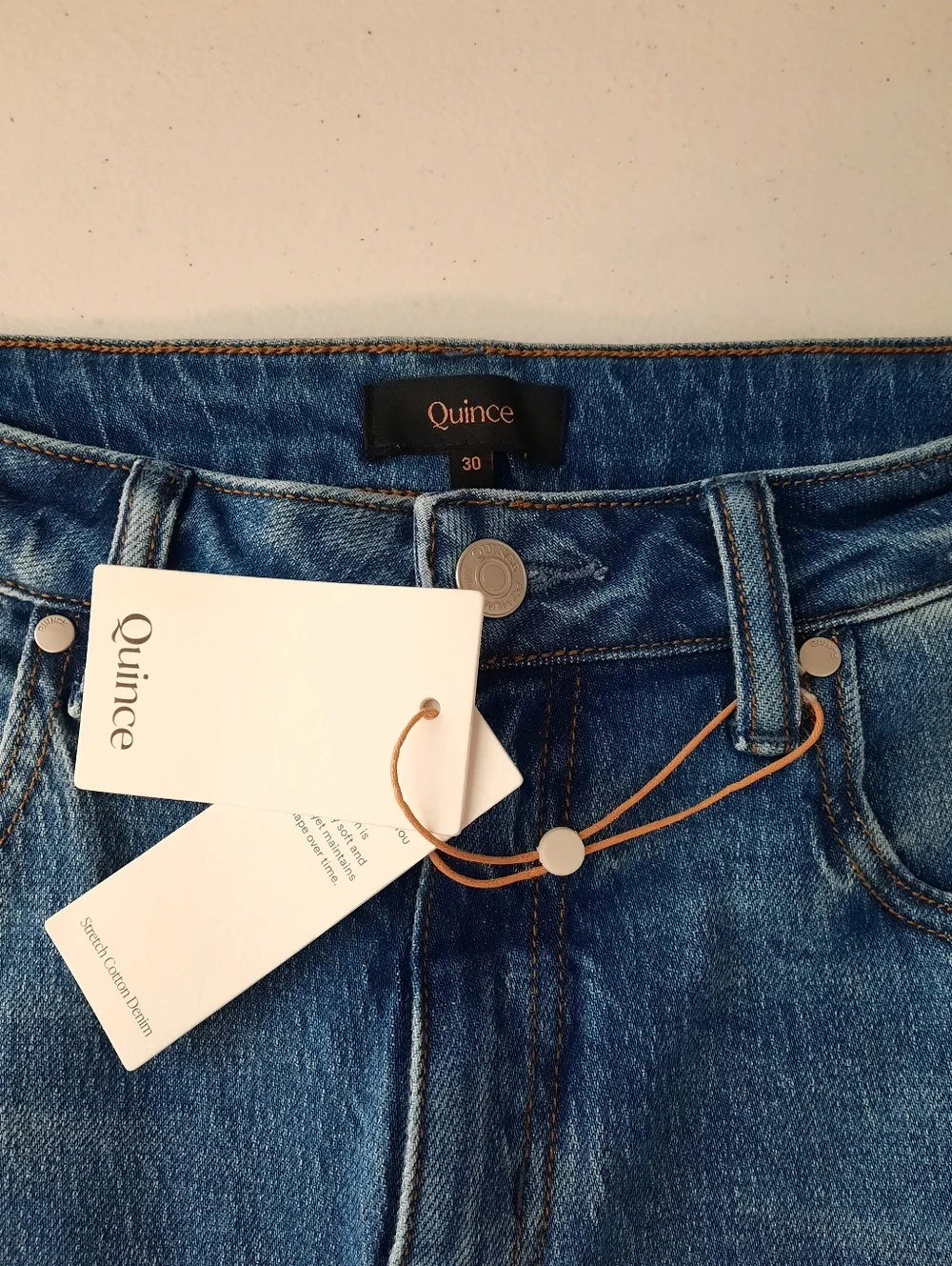 Quince Bella High Rise Stretch Barrel Jeans in Atlantic Blue size 30 - Picture 6 of 15